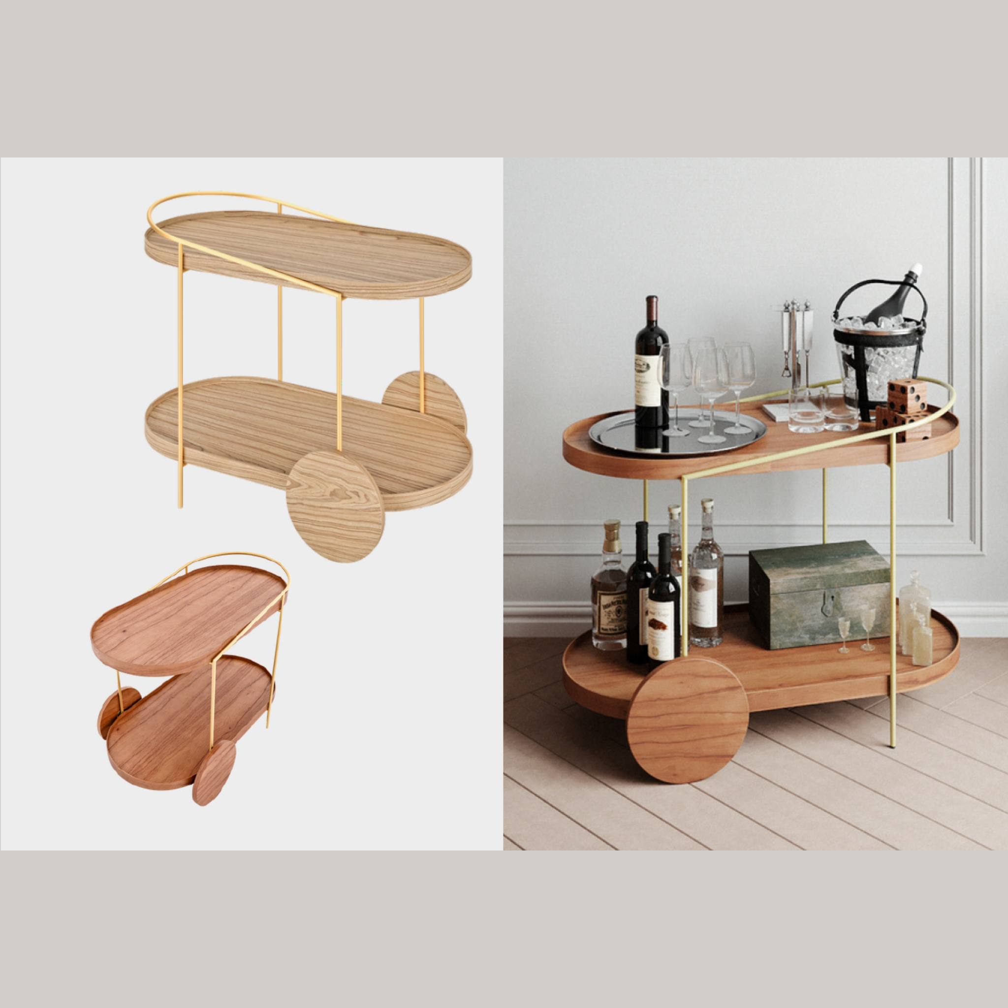 CARRINHO BAR EDGE  90CM