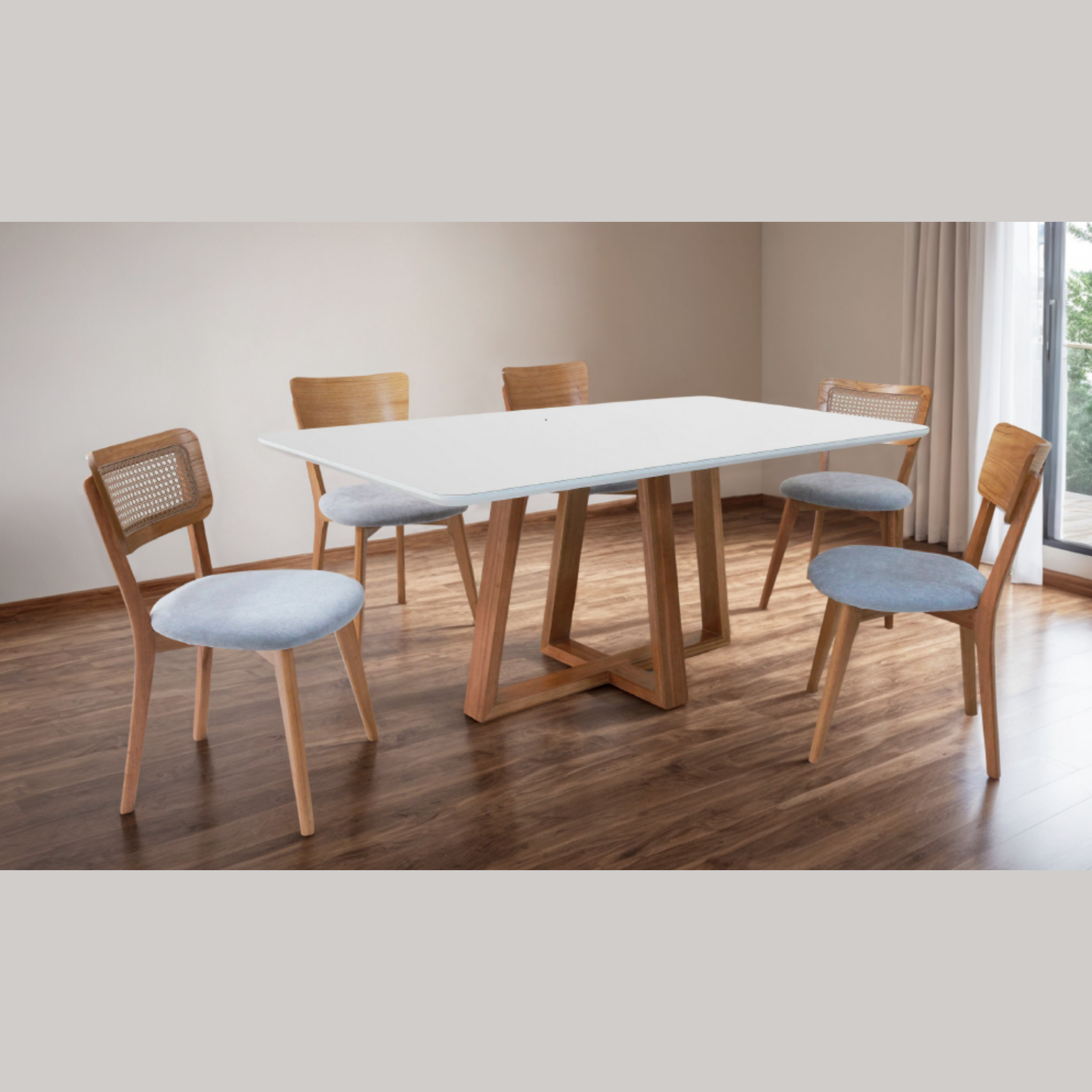 Mesa Sevilha Retangular - Tampo Laca Off-White 1,80 Metros