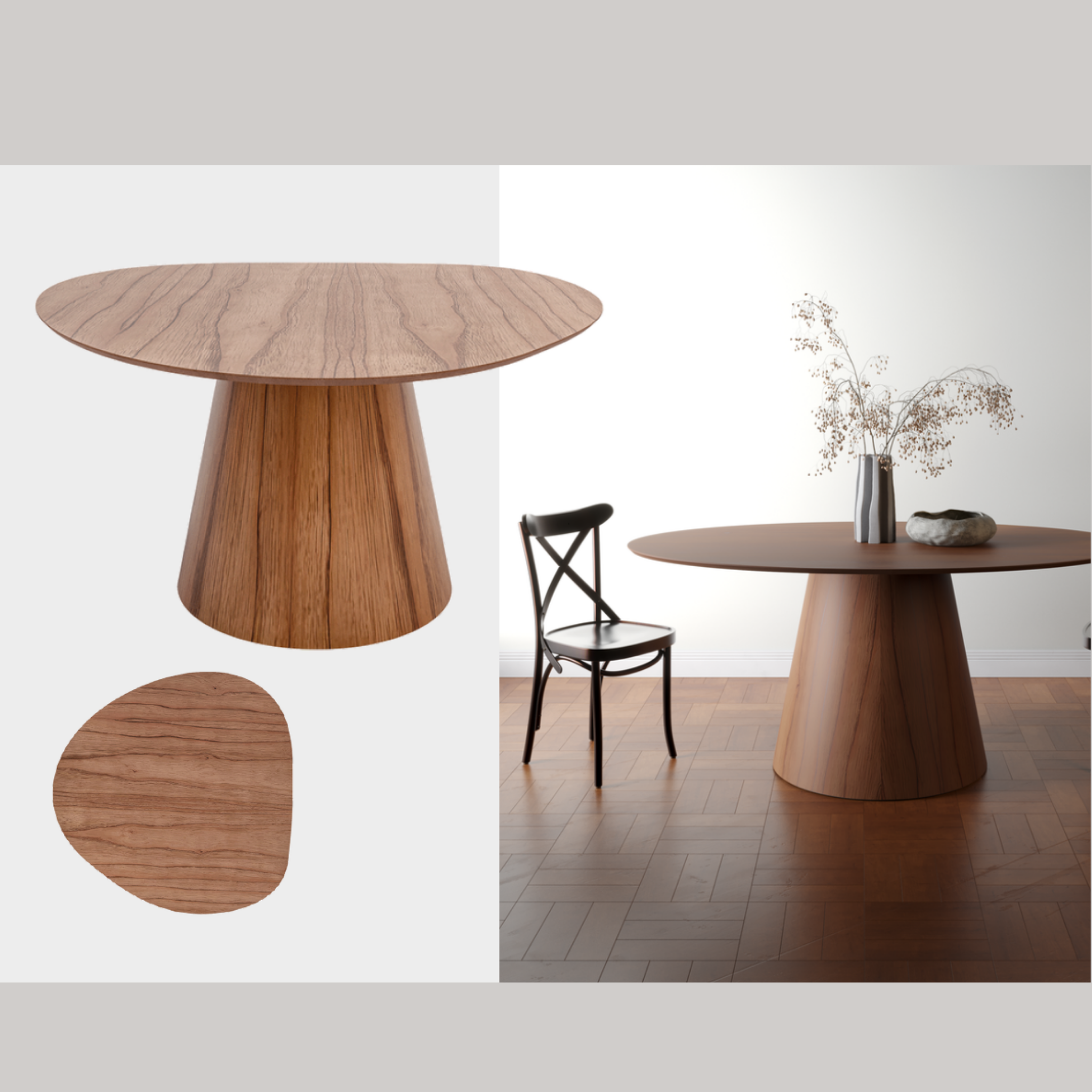 MESA DE JANTAR ORGÂNICA 140MT