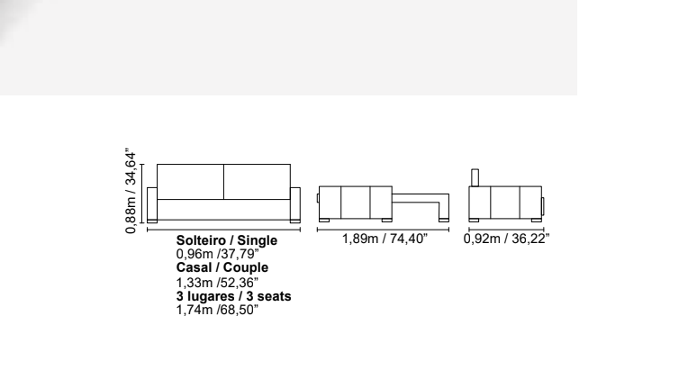 Sofá Cama 1,74m