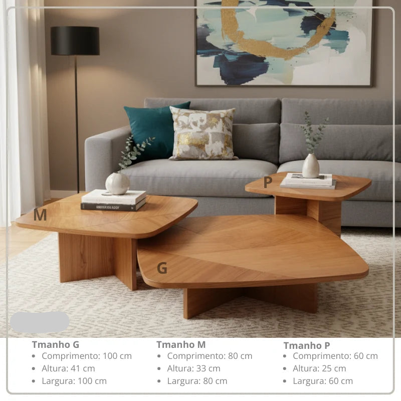 Conjunto de Mesa de Centro Flora