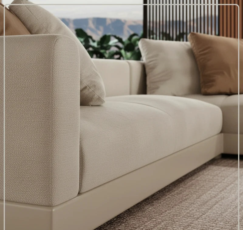 Sofá Fixo Arezzo com chaise redonda