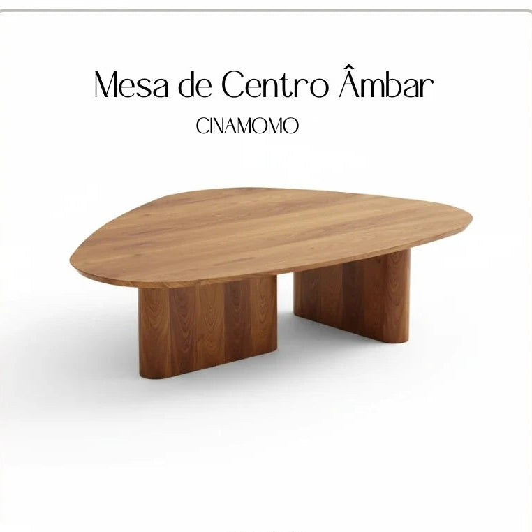 Mesa de Centro Âmbar CINAMOMO Natural | OFF WHITE Brilho